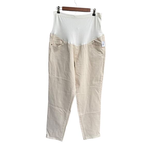 Old Navy Maternity O.G. Straight Jeans Size 14 Long Full Panel NWT Beige - Picture 1 of 8
